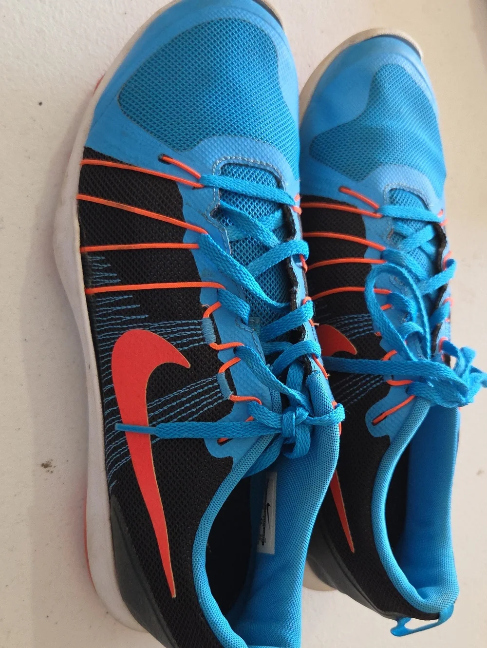 Nike Men Blue with Orange Swoosh Athletic Sneakers